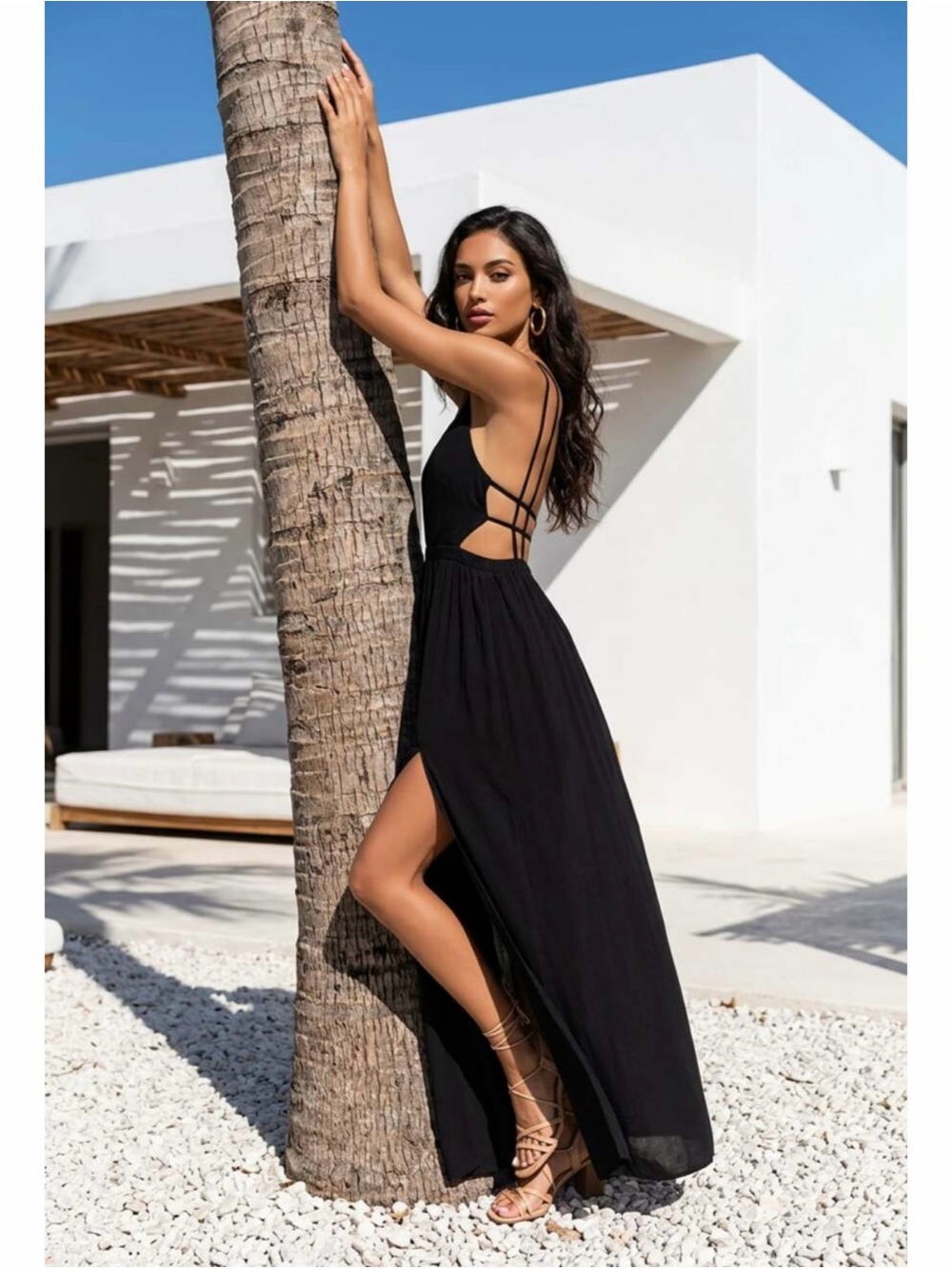 Lulu’s Black Lost In Paradise Maxi Dress